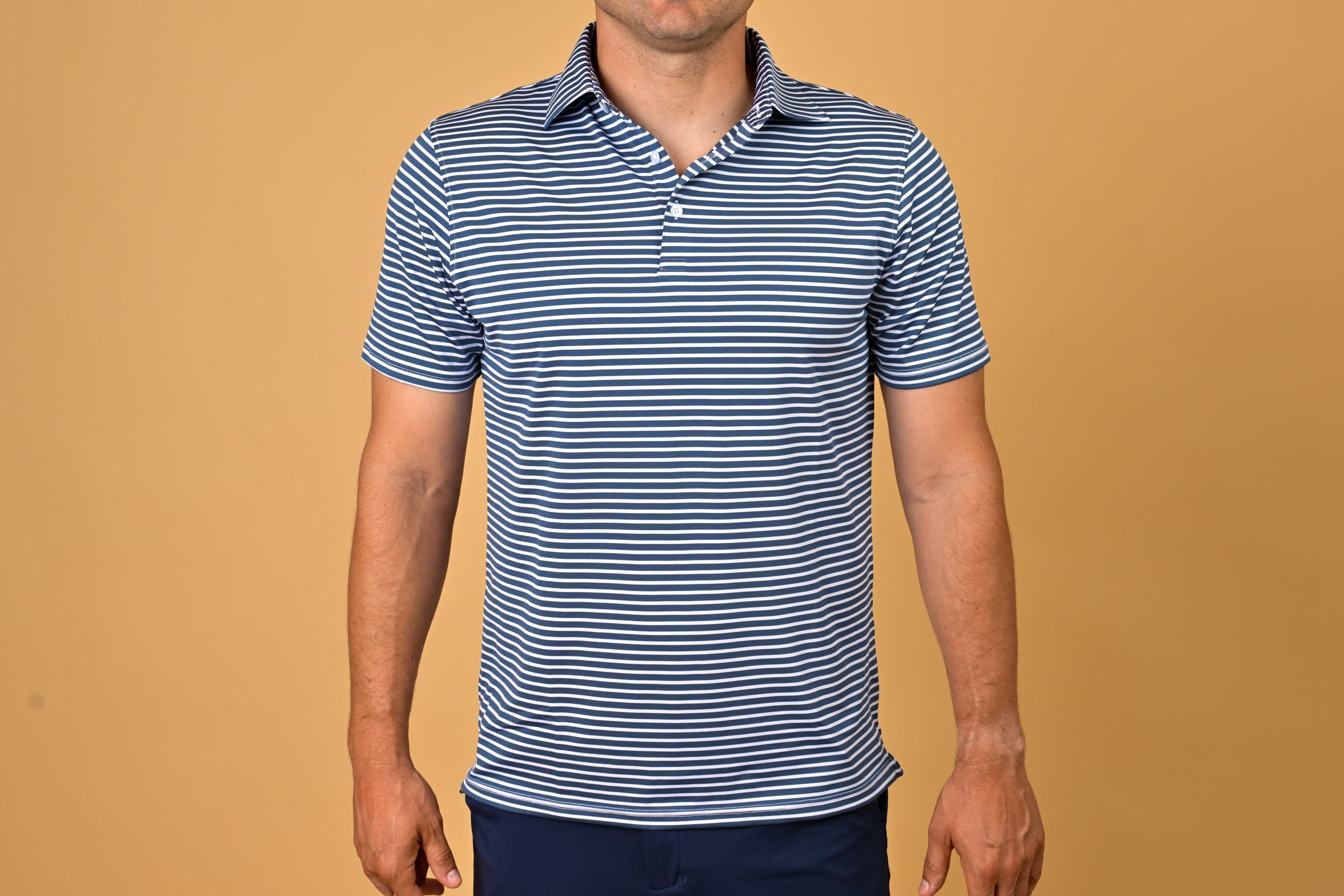 Performance Polo Lance Blue/White Stripe